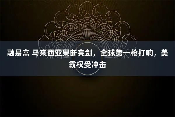 融易富 马来西亚果断亮剑，全球第一枪打响，美霸权受冲击
